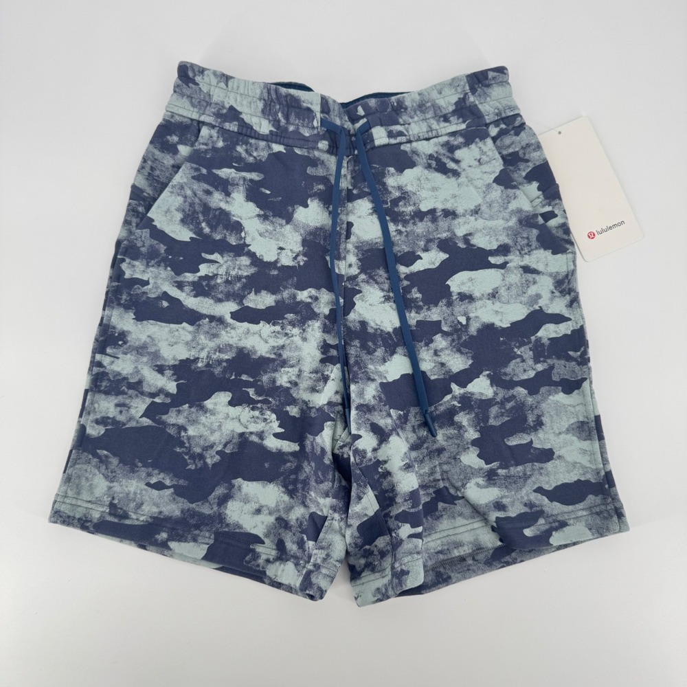 Lululemon Loungeful HR Short 7" Heritage Blue Camo Wash Fleece Shorts Size 4